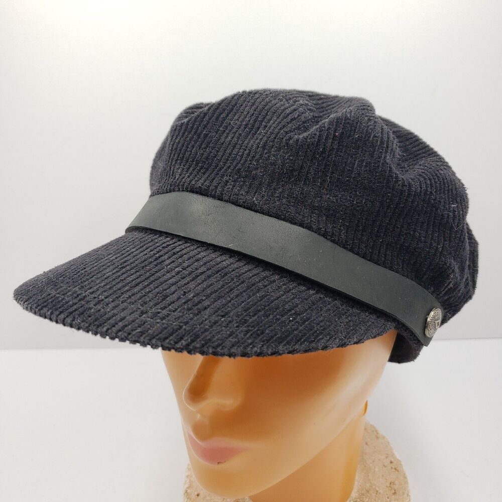 Brixton Fiddler Fisherman Cap Black Corduroy Fiddler Hat Size 7 Small S - Picture 4 of 8